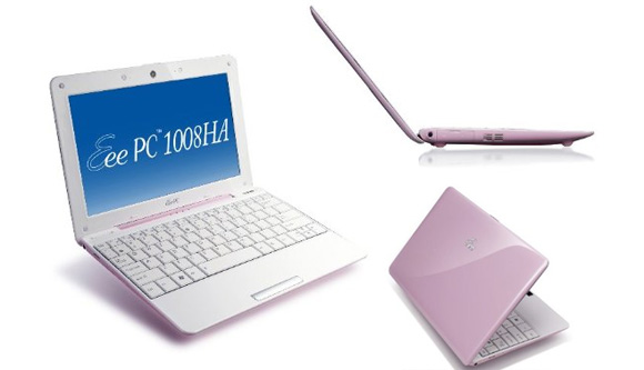 Fancy and light Asus Seashell 1008HA in pink