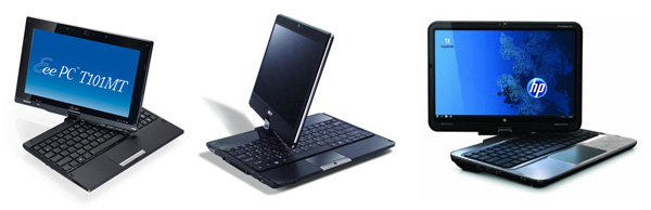 Asus T101MT vs Acer 1825PT vs HP TM2 - from left to right