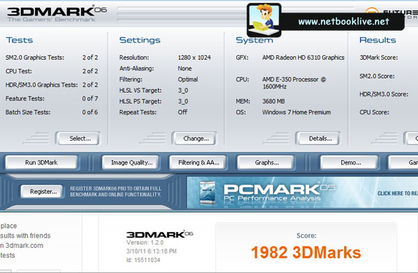 3DMark 06 on 1280 x 1024 px