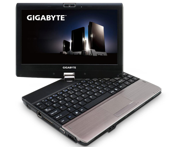 The T1125N can convert from tablet to netbook via a hinge on the bottom of the screen