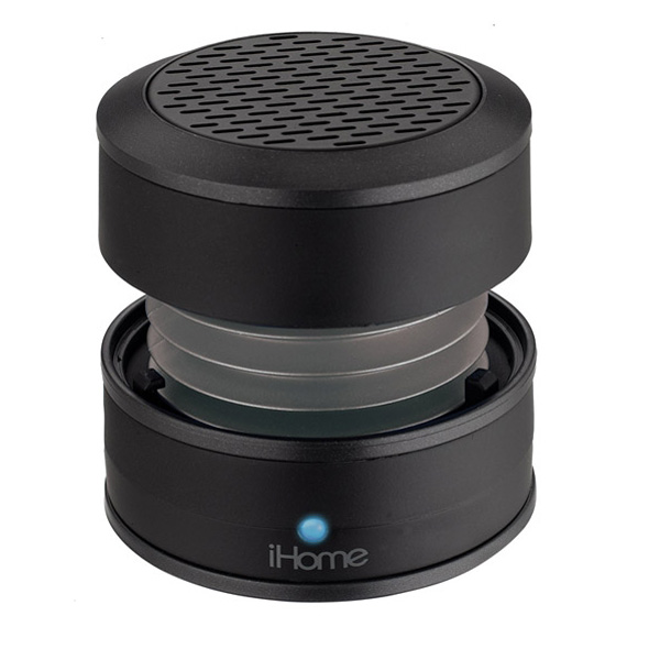 Ergonics design saves space and makes the iHome a perfect travel companion