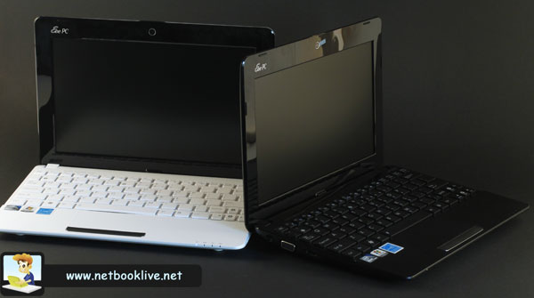 Top Asus EEE PC 1015PX (white) vs entry level Asus EEE PC 1011PX (black)