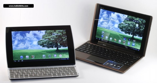 Asus EEE Pad Slider (left) and the EEE Pad Transformer (right)