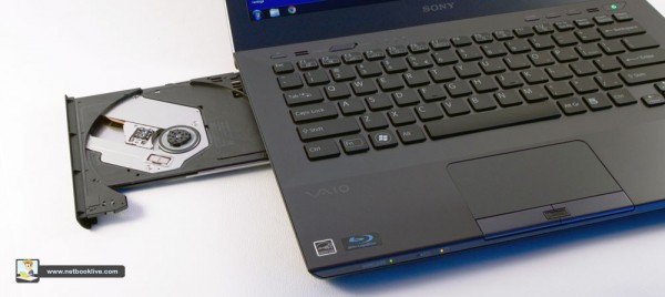 The Vaio SB packs a DVD RW drive, something of a rarity for this class of ultra portable laptops
