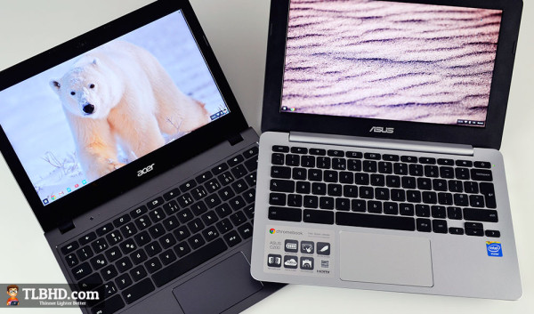 I use the Chromebook C720 (left), but I also toyed with the Acer C200 (right)